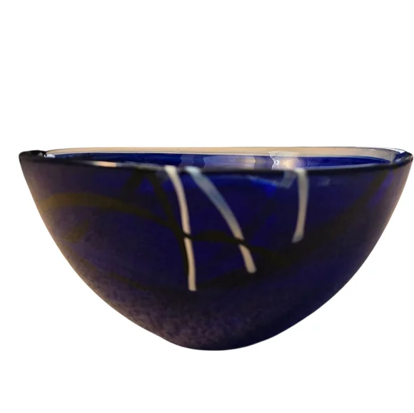 Kosta Boda Medium Blue Contrast Bowl 9" - Picture 7 of 8